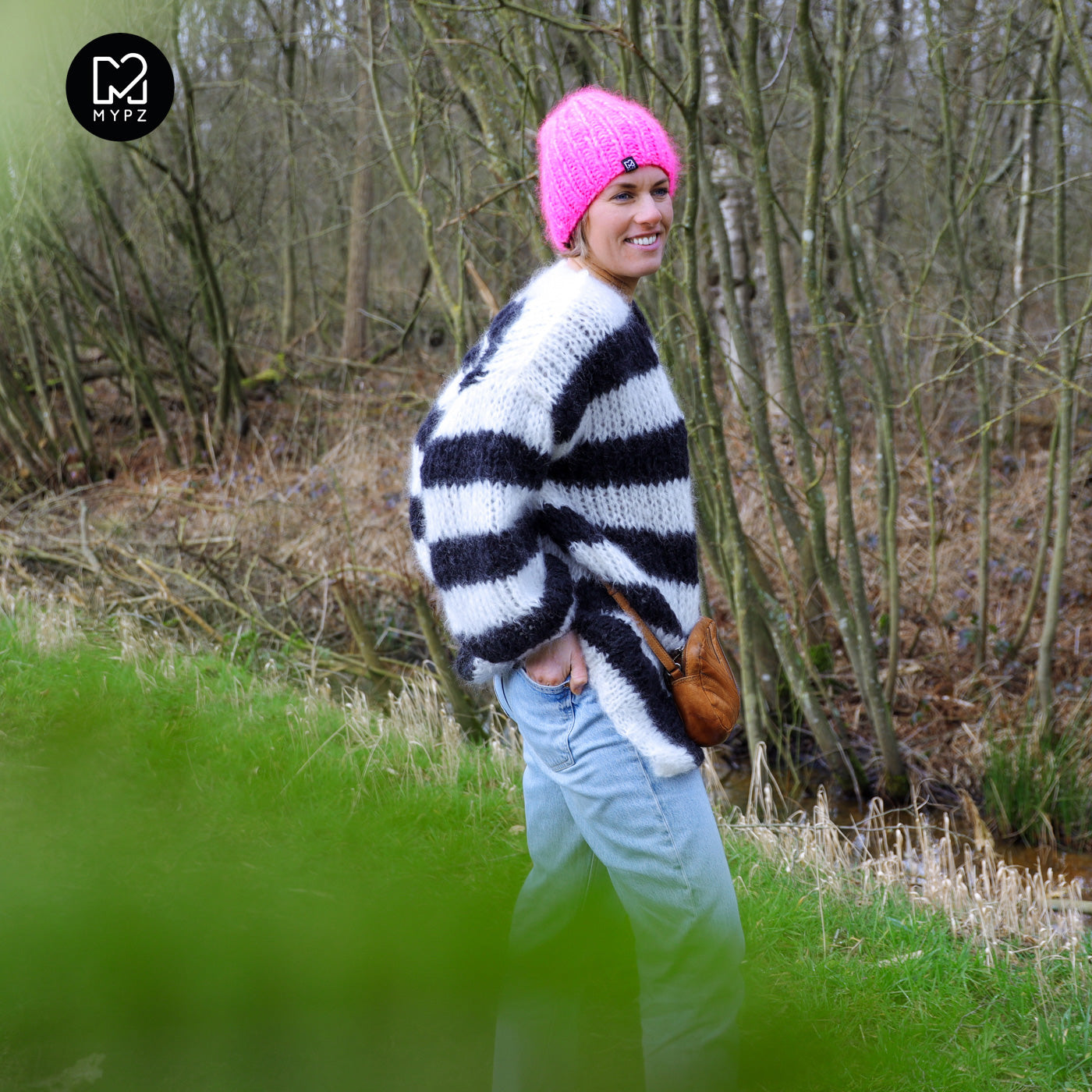 Breipakket – MYPZ Chunky Mohair vest Black & White No.15 (ENG-NL-DE)