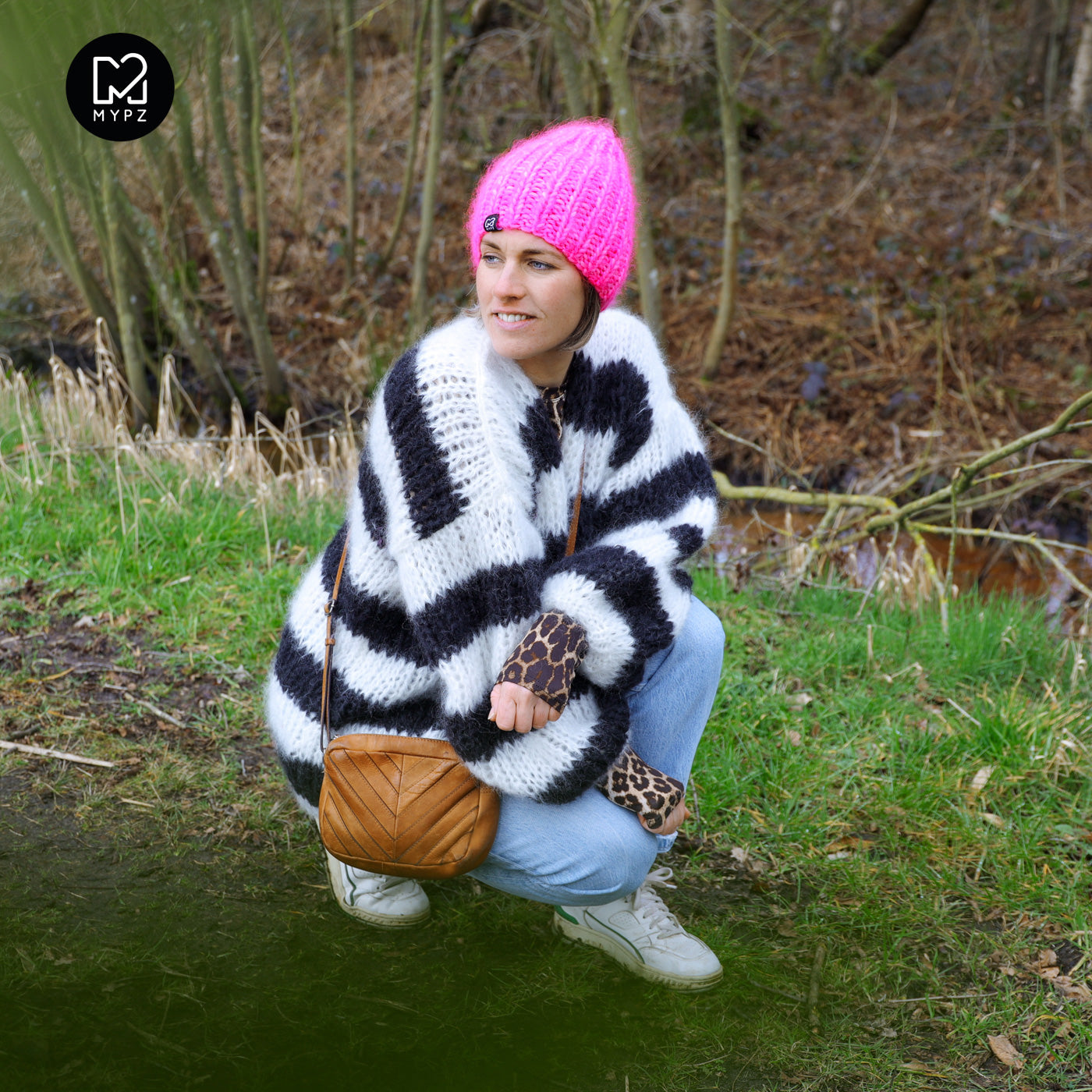 Breipakket – MYPZ Chunky Mohair vest Black & White No.15 (ENG-NL-DE)