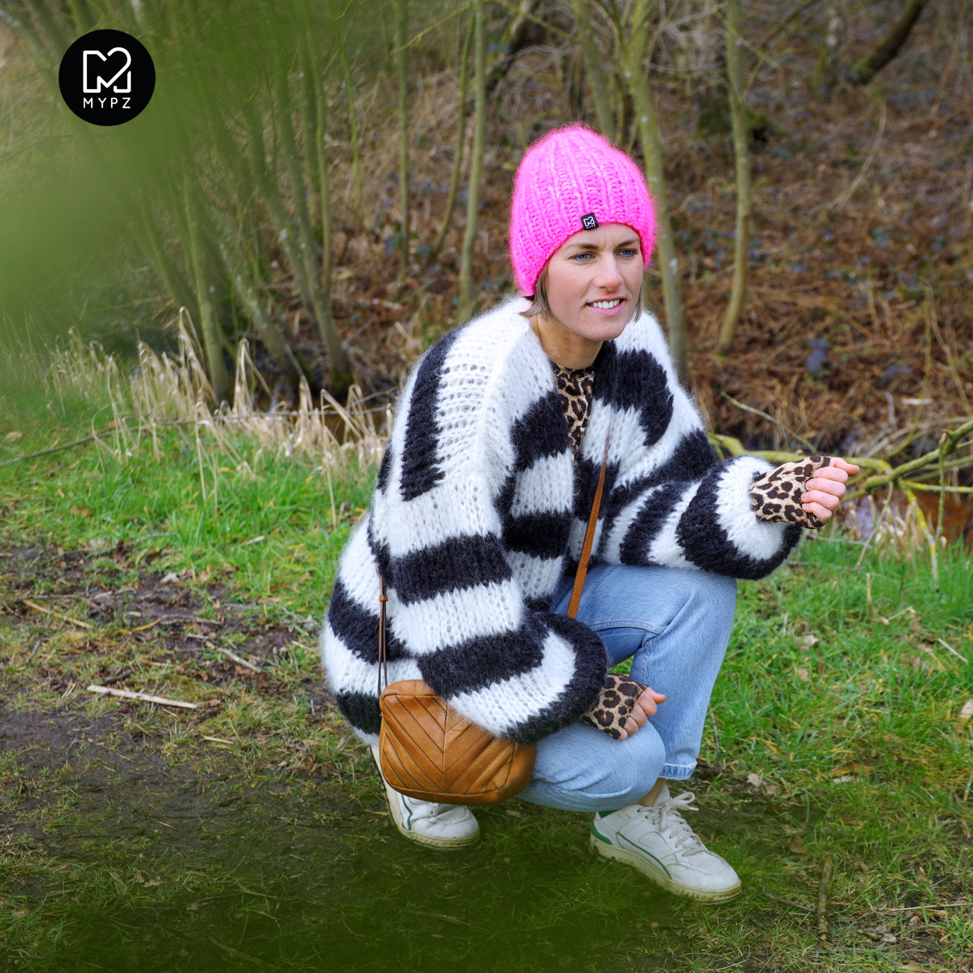 Breipakket – MYPZ Chunky Mohair vest Black & White No.15 (ENG-NL-DE)