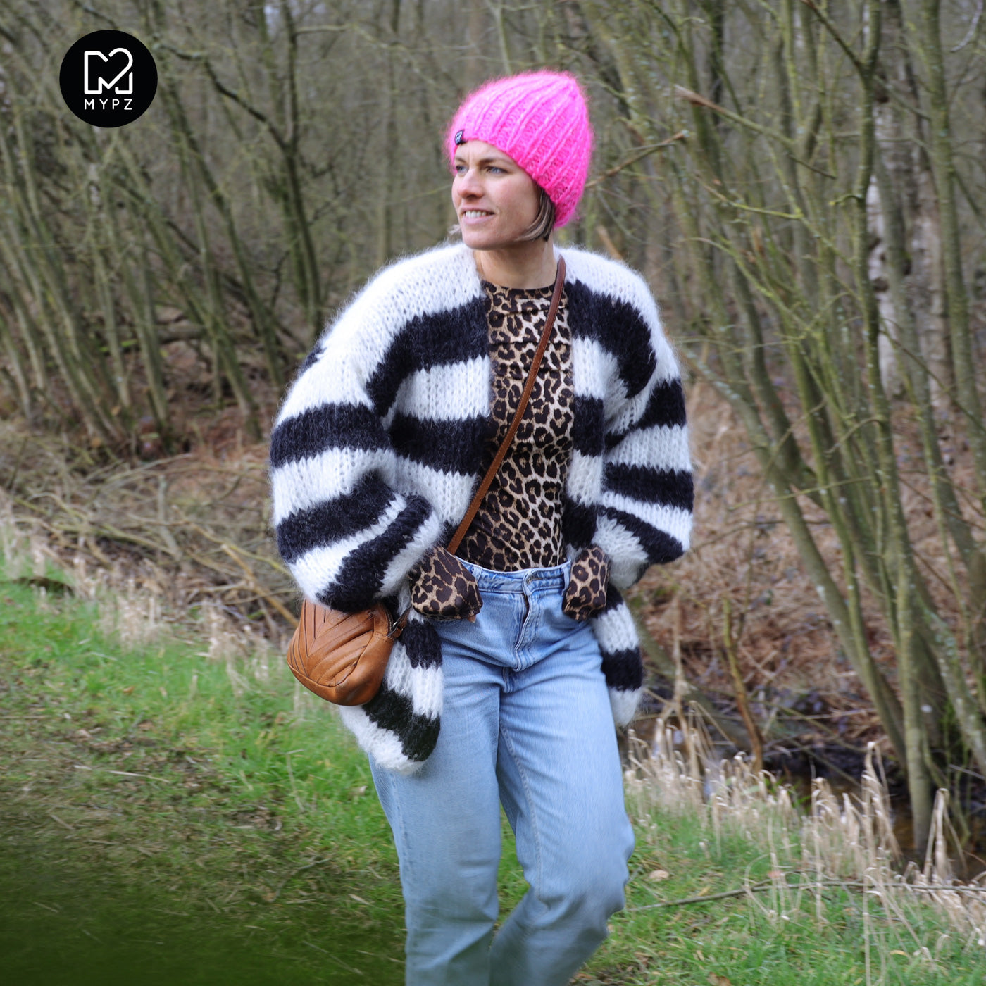 Breipakket – MYPZ Chunky Mohair vest Black & White No.15 (ENG-NL-DE)