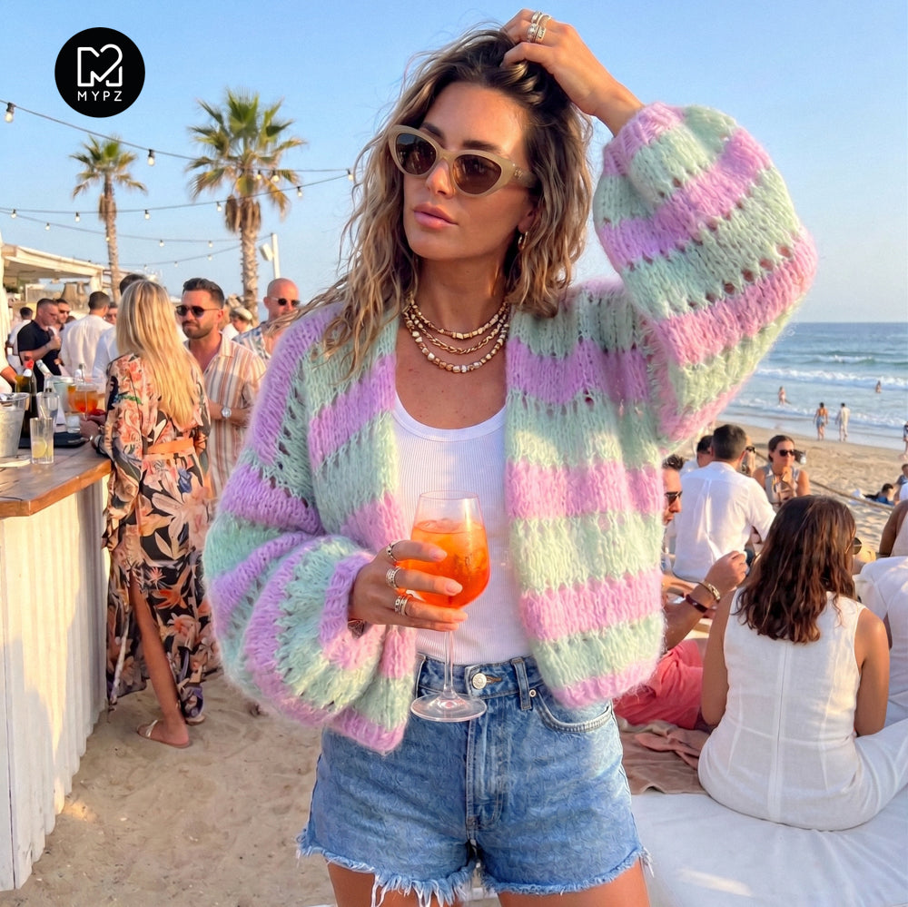 Light Alpaca cardigan Minty Blush