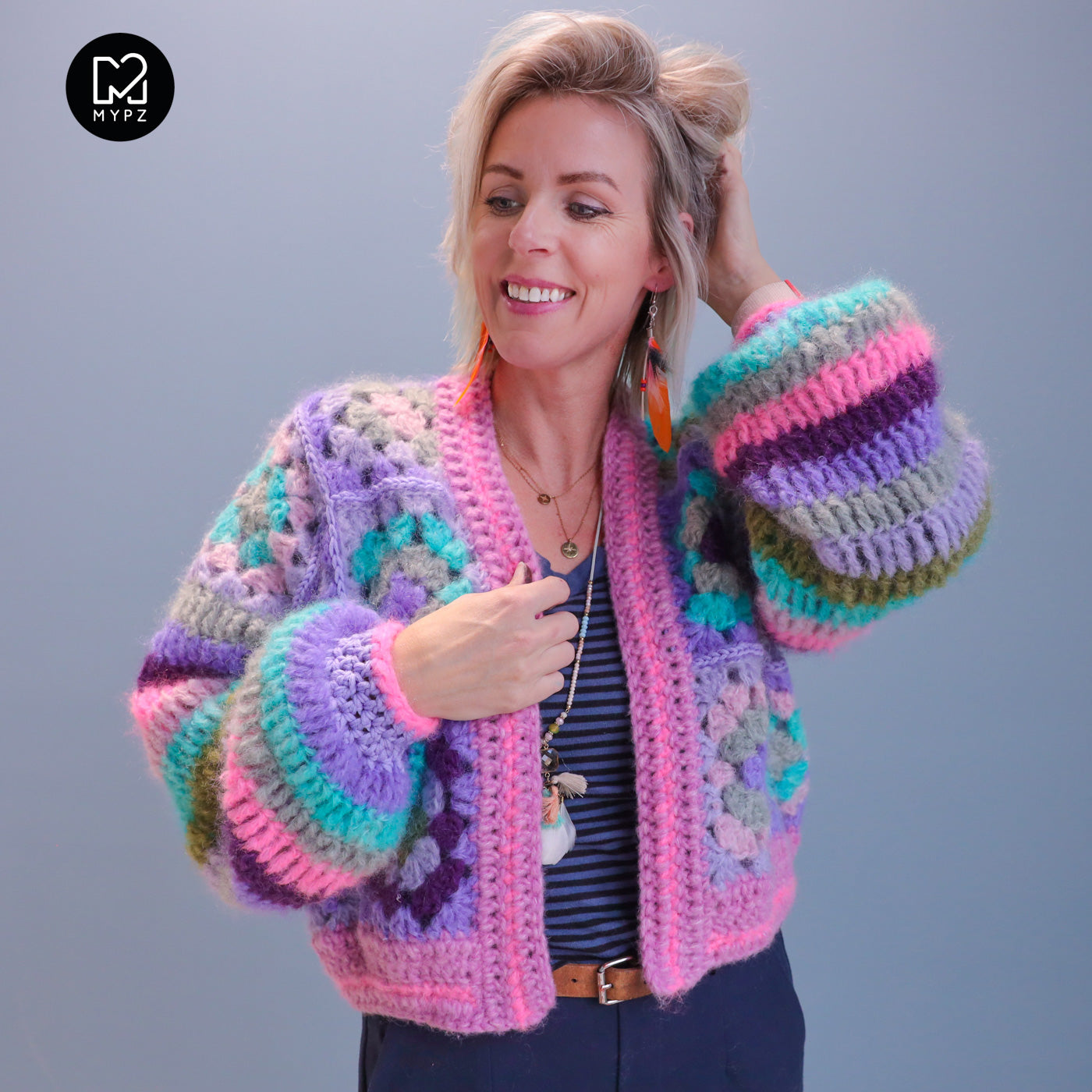 Haakpatroon - MYPZ Granny square Mohair vest Purple-Candy (ENG-NL-DE)