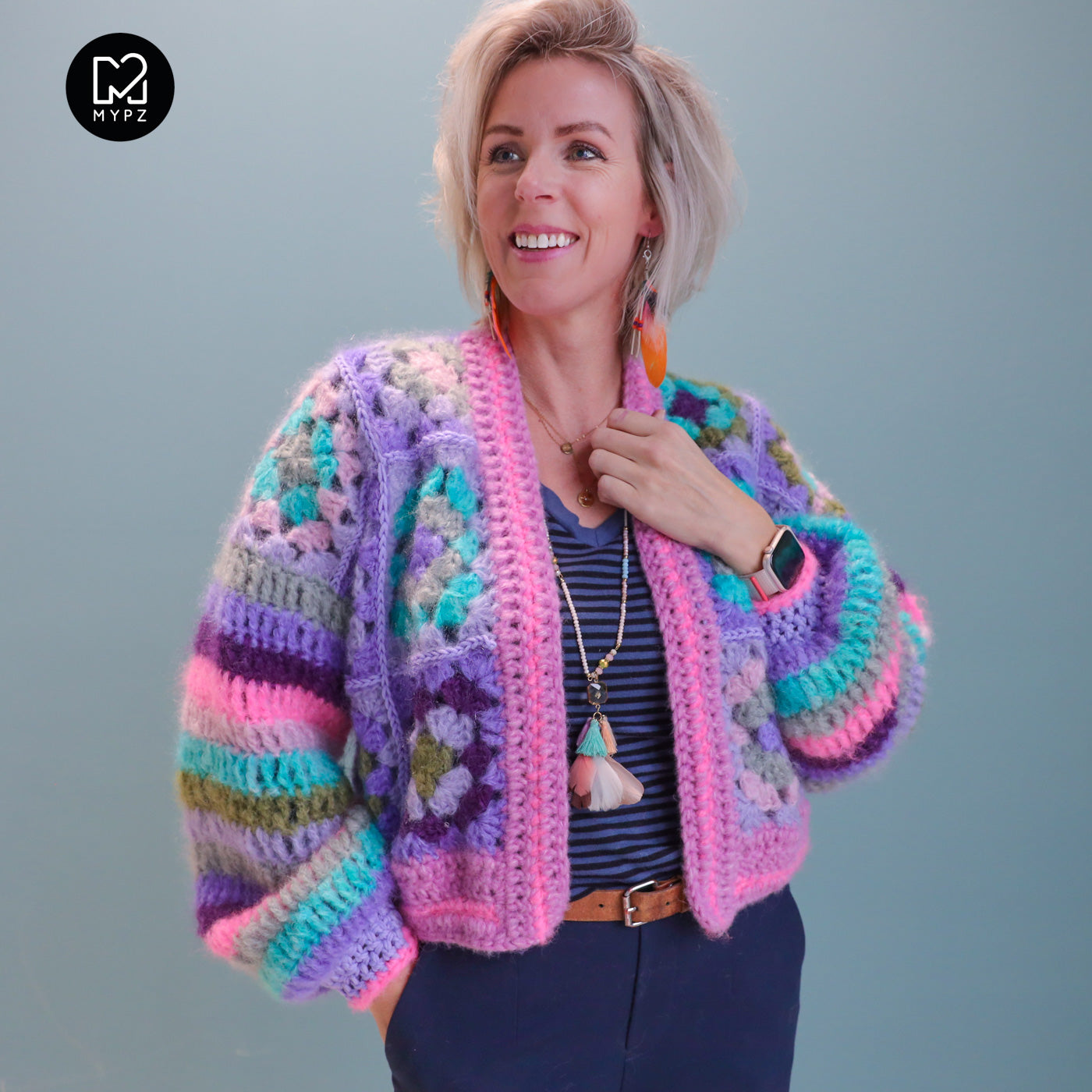 Haakpatroon - MYPZ Granny square Mohair vest Purple-Candy (ENG-NL-DE)