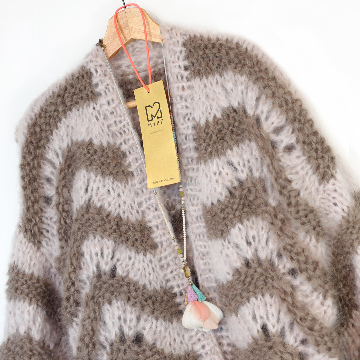 Breipakket - Kort grofgebreid mohairvest Stonies Wave nr.12 (ENG-DE-NL-ES-FR-IT-DA-SV-NO)