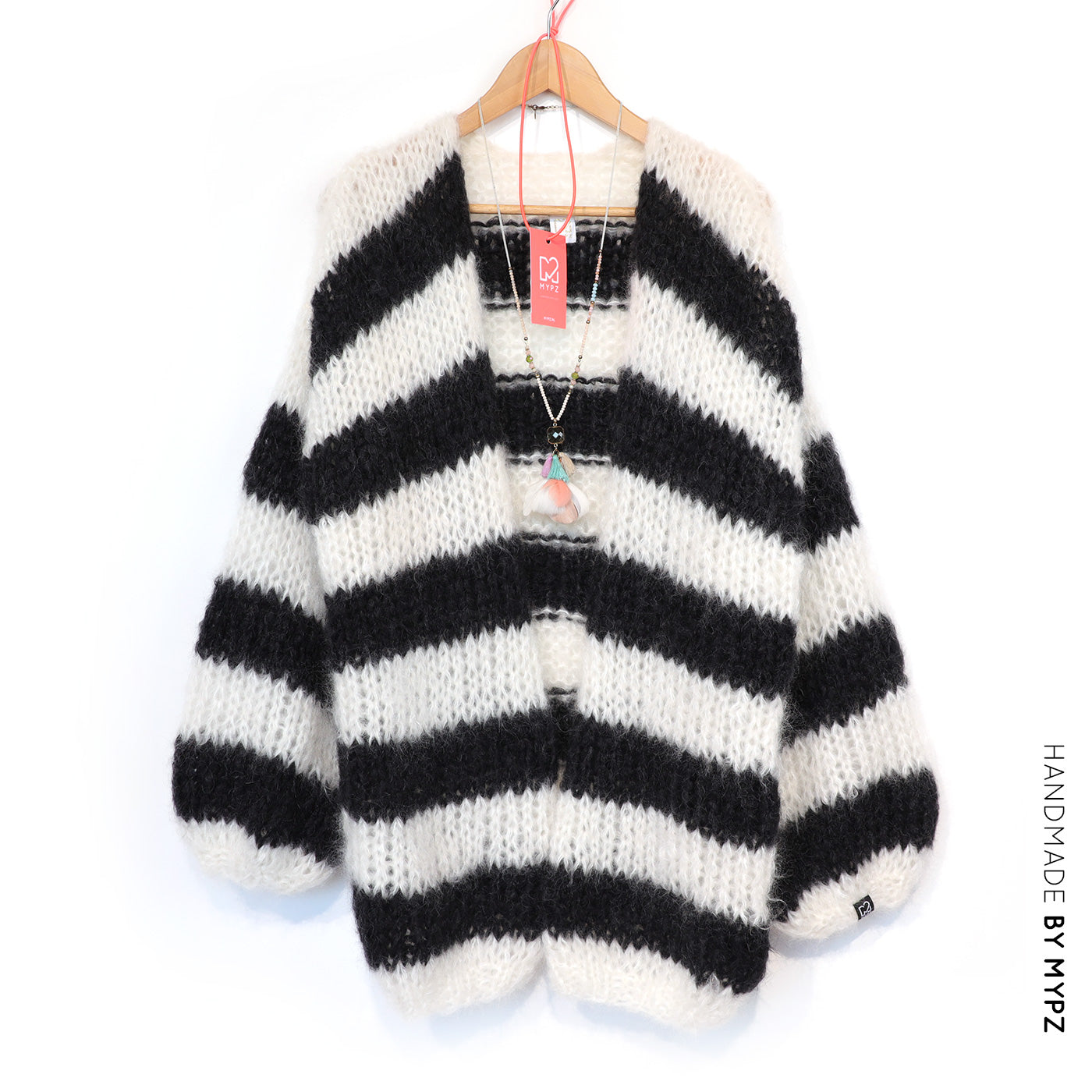 Breipakket – MYPZ Chunky Mohair vest Black & White No.15 (ENG-NL-DE)