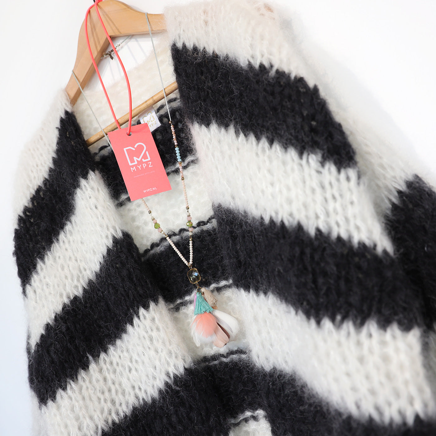 Breipakket – MYPZ Chunky Mohair vest Black & White No.15 (ENG-NL-DE)