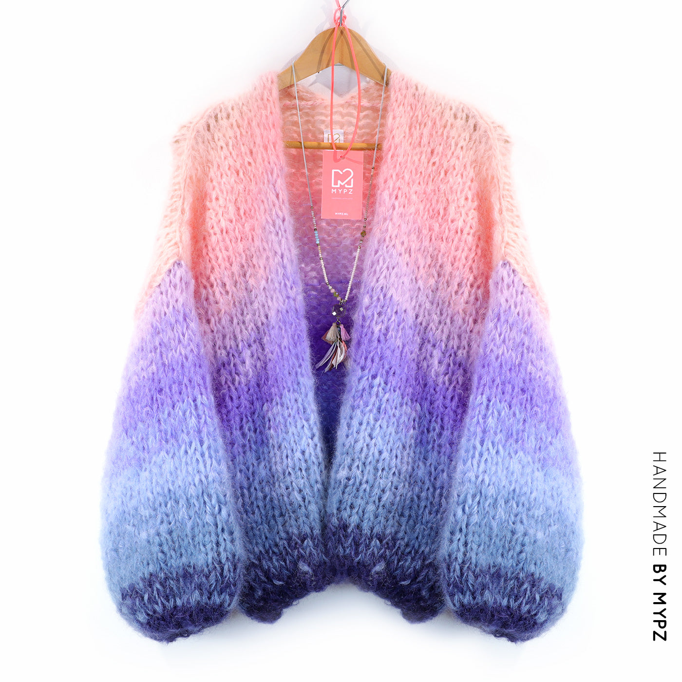 Knit pattern – MYPZ short chunky Mohair cardigan Blue Sky No15 (ENG-NL-DE)