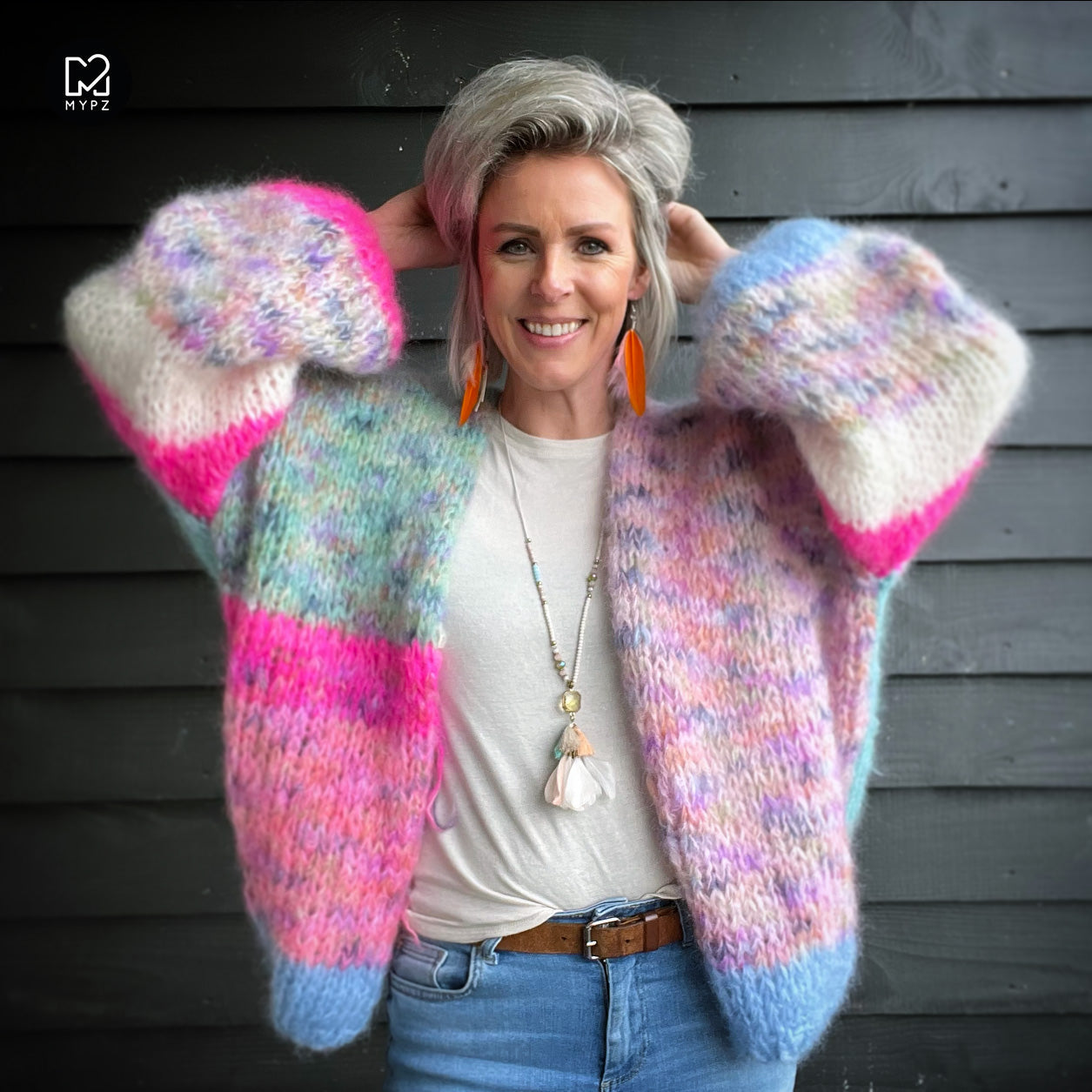 Breipatroon – Chunky Mohair Vest Flowerfields No.12 (ENG-NL)