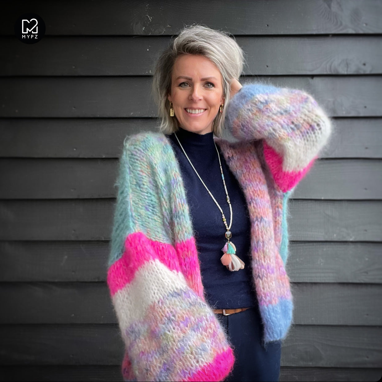 Breipatroon – Chunky Mohair Vest Flowerfields No.12 (ENG-NL)