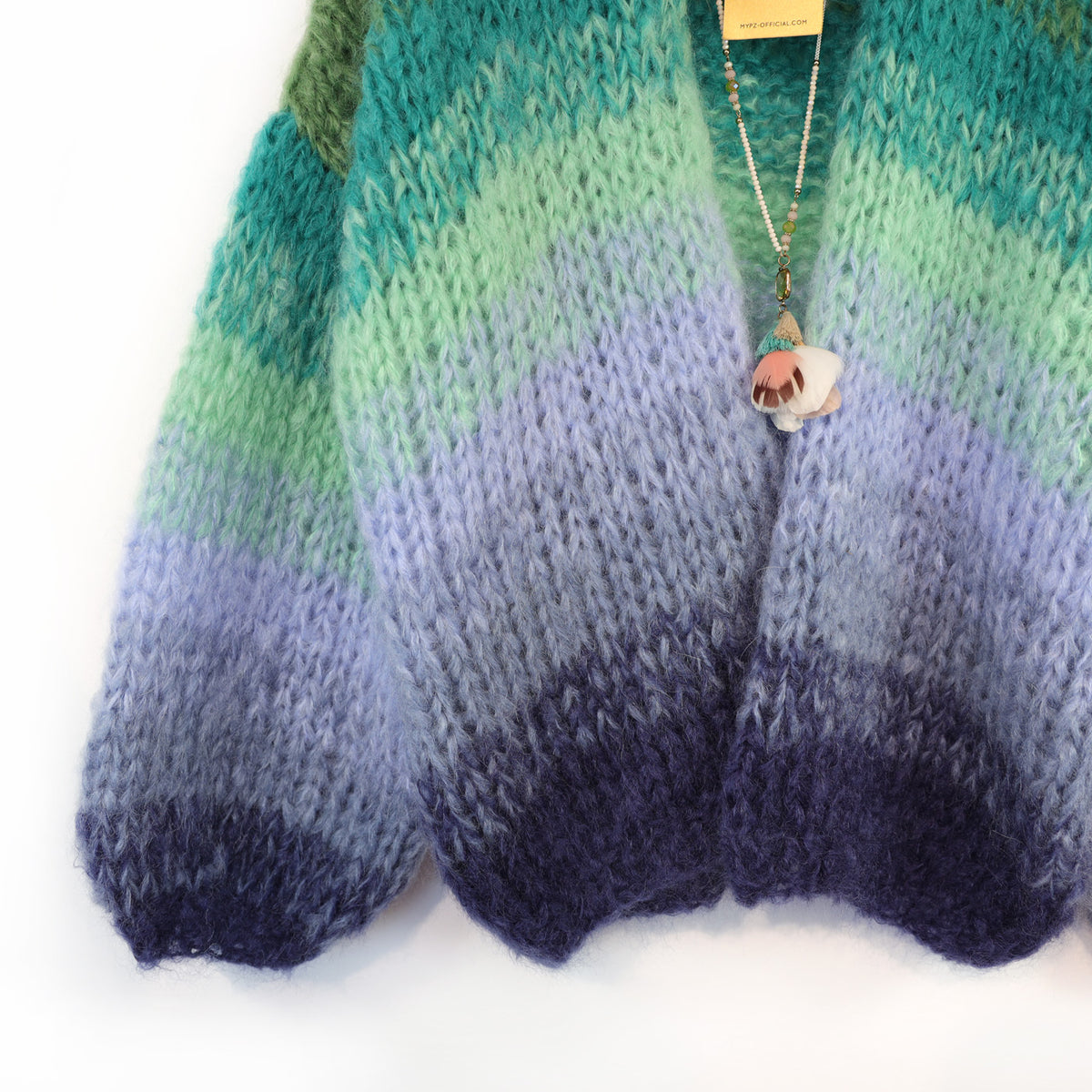 Knitting Kit – MYPZ Chunky Mohair Cardigan Mystic Lagoon No.15 (ENG-DE-NL-ES-FR-IT-DA-SV-NO)