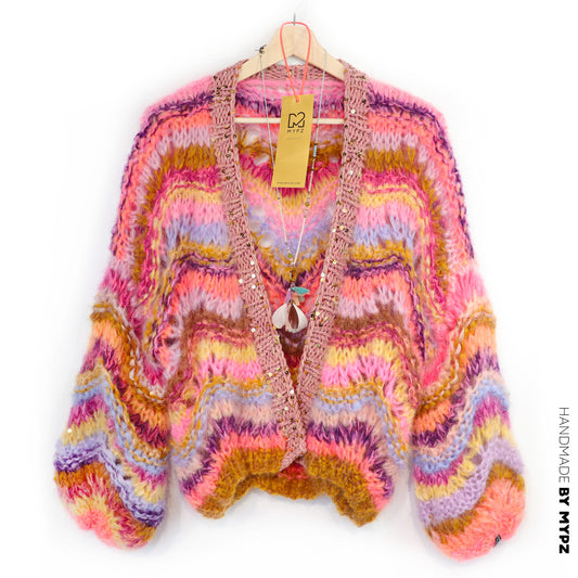 Breipakket – Chunky Mohair vest Colorflow Wave No.12 (ENG-NL-DE)