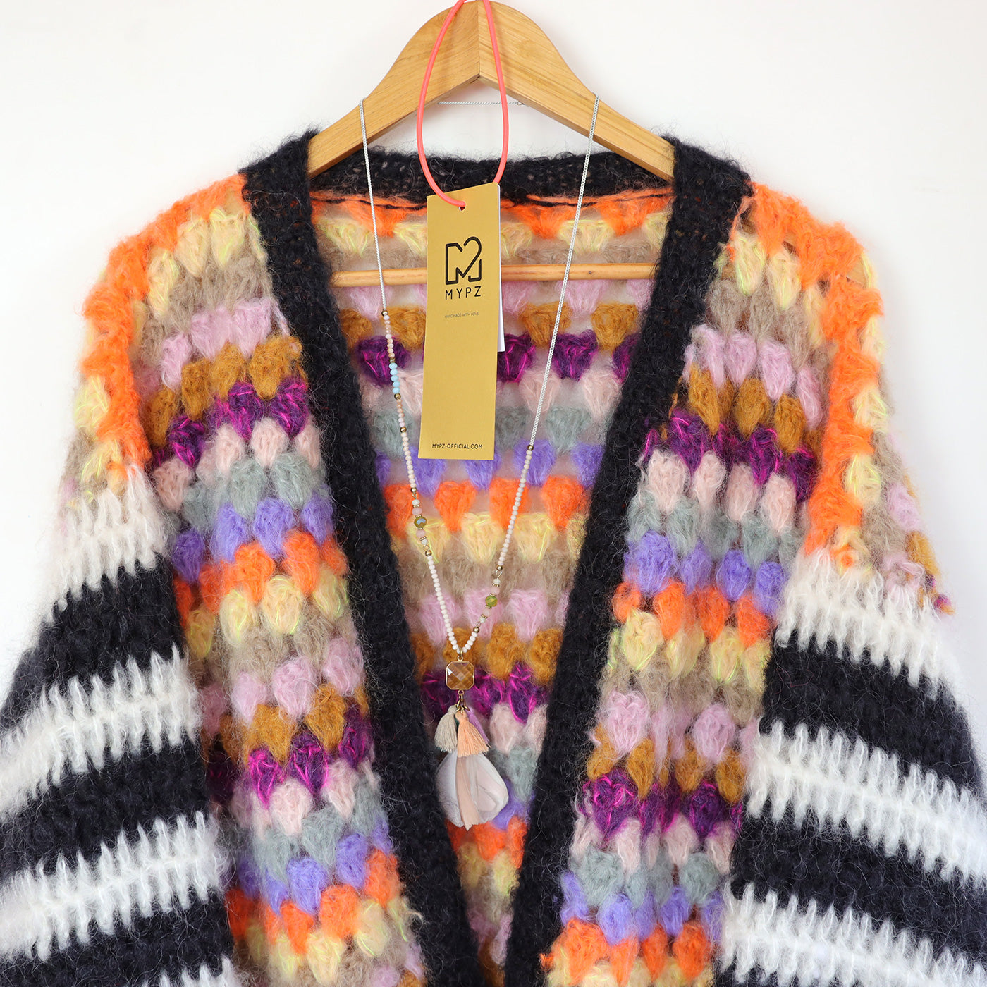 Haakpakket - MYPZ Mohair Granny stripes vest Butterfly (ENG-NL)