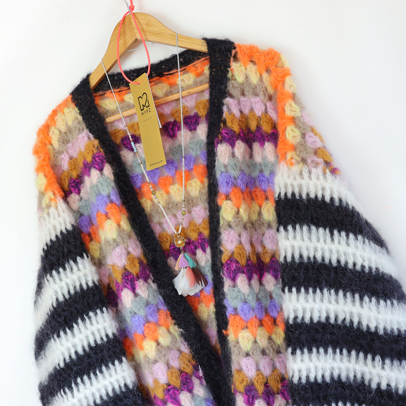 Haakpakket - MYPZ Mohair Granny stripes vest Butterfly (ENG-NL)