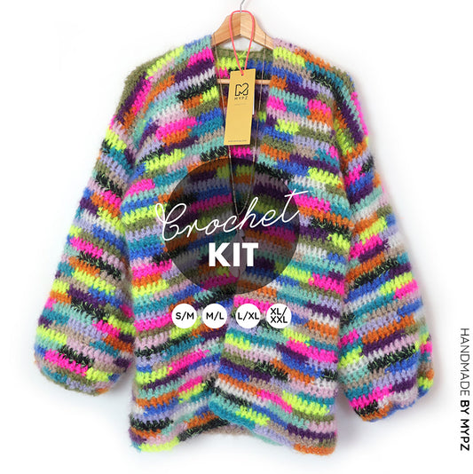 Haakpakket - Chunky Mohair vest Groovy Rainbow (ENG-NL)