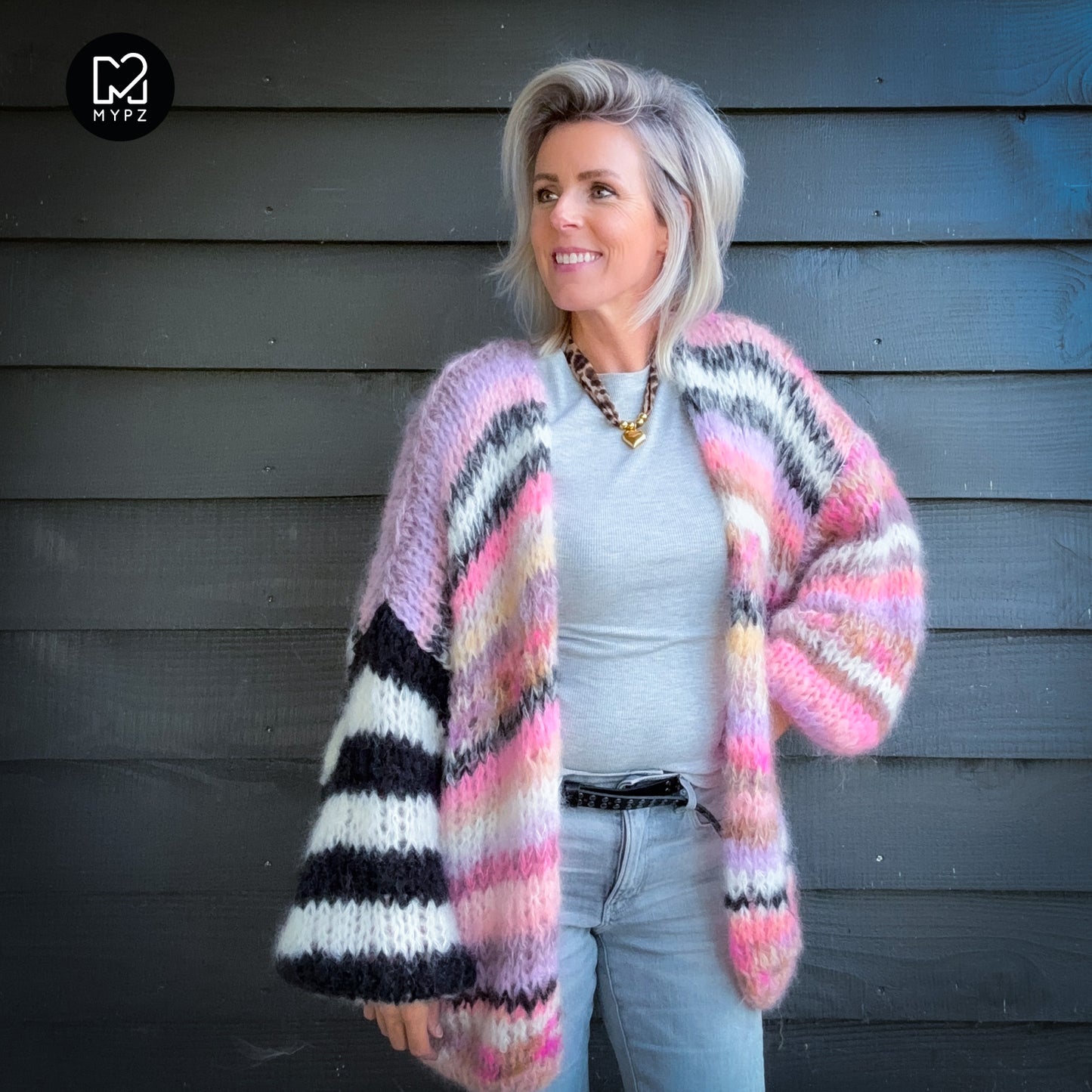 Breipakket – MYPZ Chunky Mohair Cardigan Funky Caramel No.15 (ENG-NL-DE)