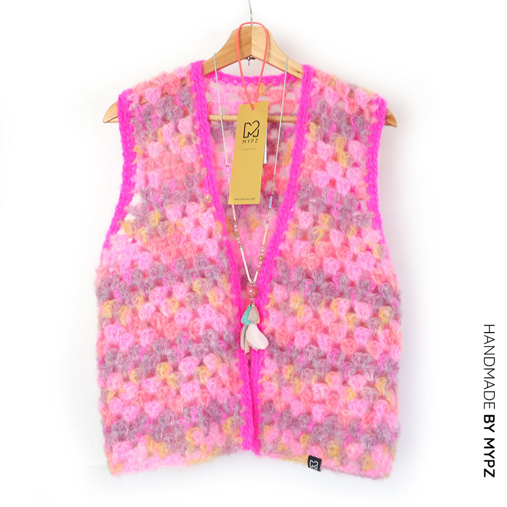 Haakpakket - MYPZ Mohair Granny stripes gilet Karma (ENG-NL)