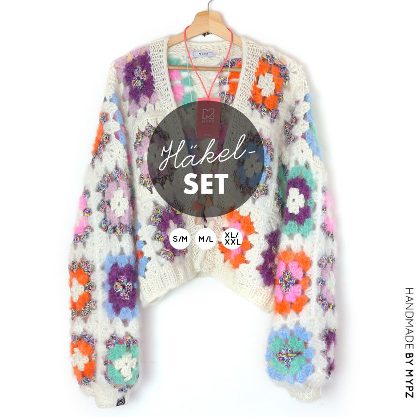 Haakpakket - MYPZ Dreamy Granny square bomber vest Off White (ENG-NL-ES)