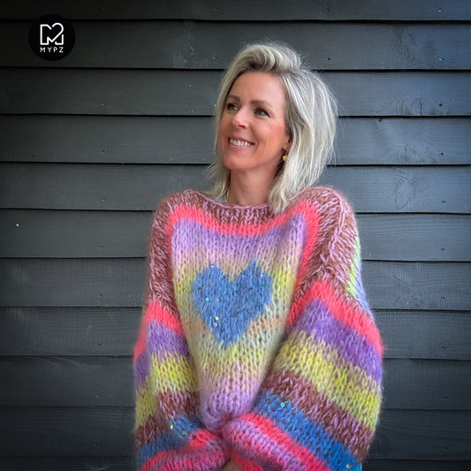Knitting Kit – MYPZ Short Chunky Alpaca-Mohair Pullover Lake No15 (ENG-NL-DE)