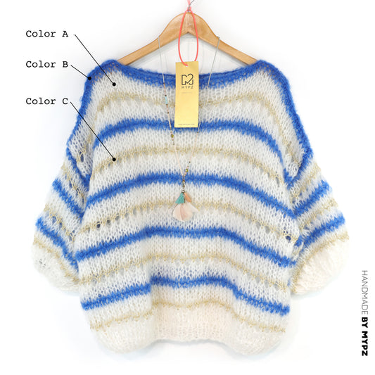 Ontwerp je eigen kit – Breipakket MYPZ Light Mohair Striped Top No10 (ENG-NL-DE)