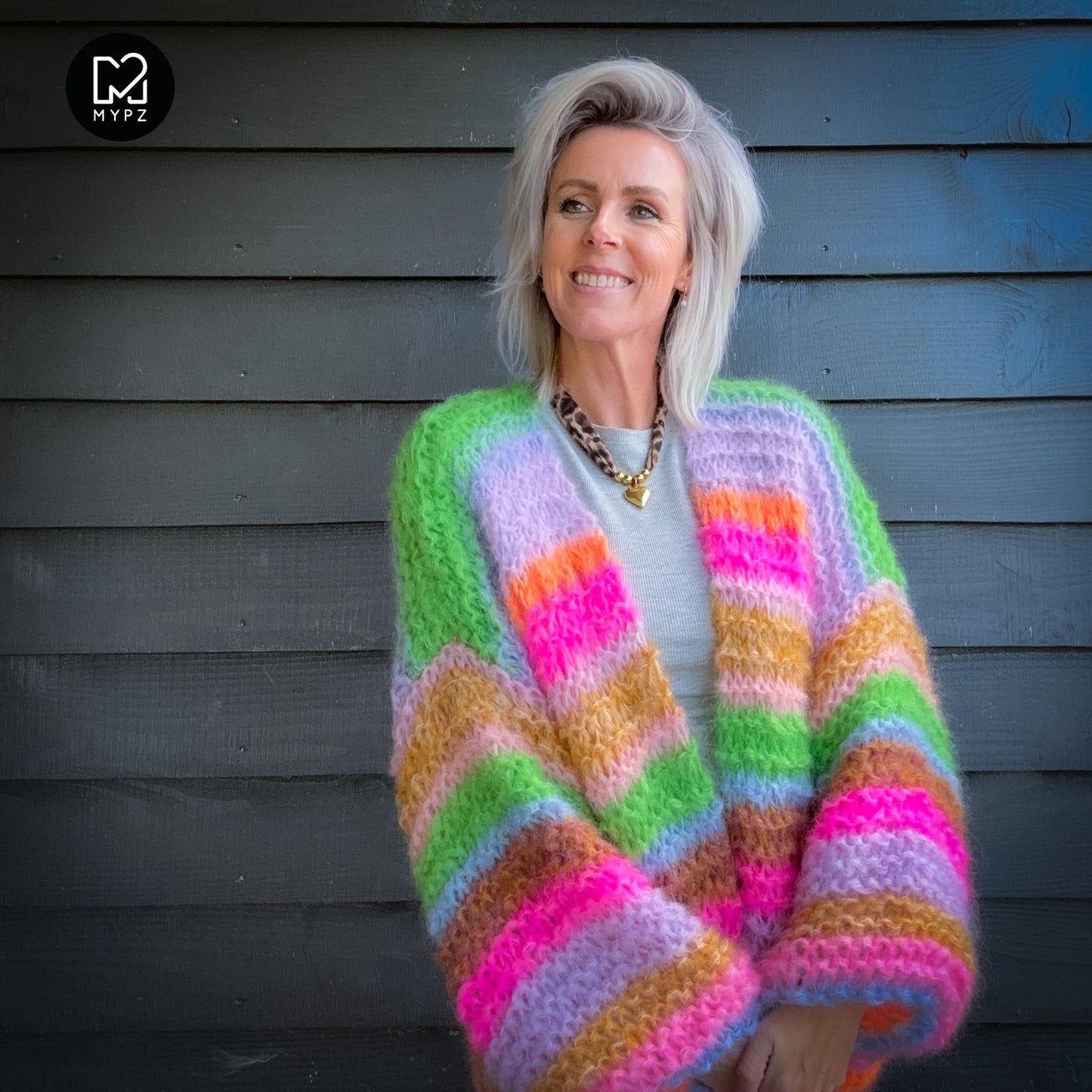 Breipakket – MYPZ Chunky Mohair Cardigan Rainbow Sorbet No.15 (ENG-NL-DE)
