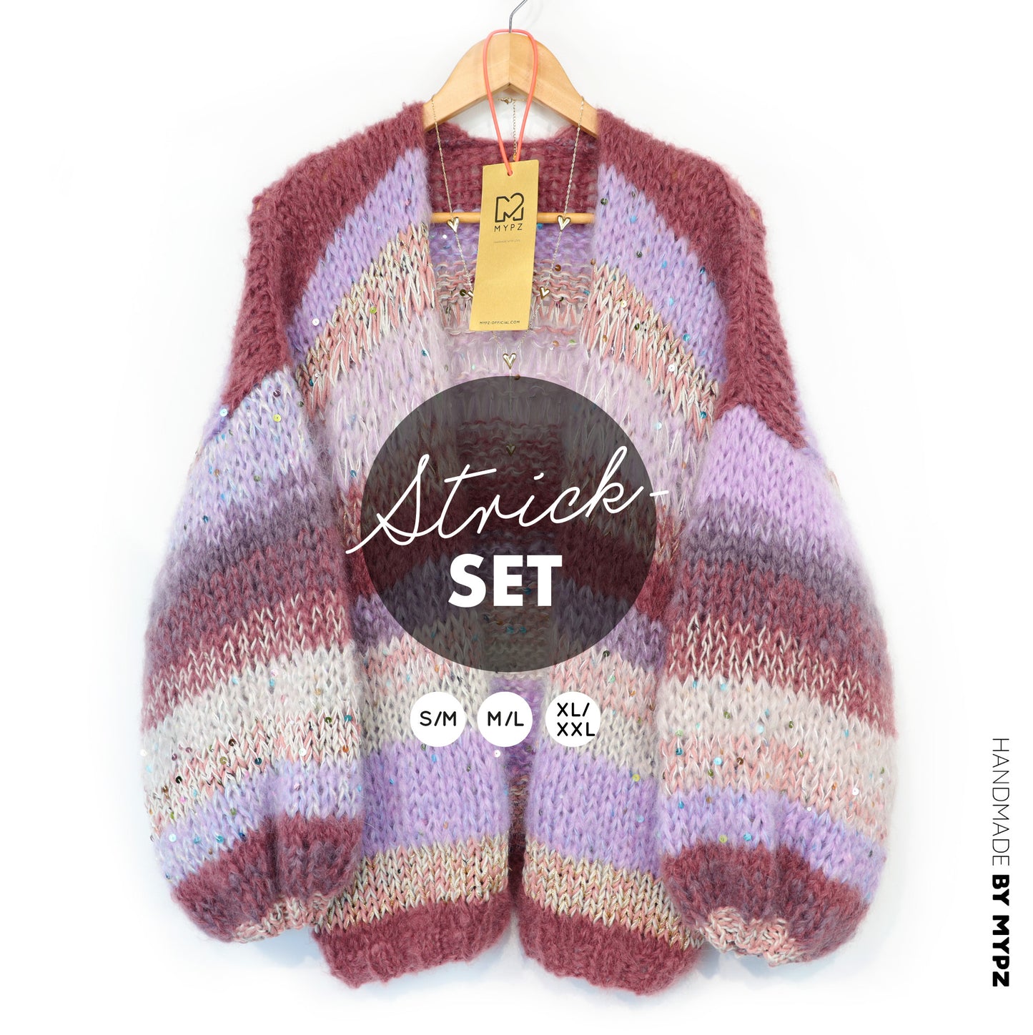 Breipakket – Chunky Mohair Cardigan Whisper Rose No.12 (ENG-NL-DE