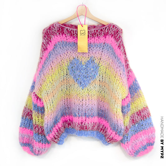 Knitting Kit – MYPZ Short Chunky Alpaca-Mohair Pullover Sunset Rave No15 (ENG-DE-NL-ES-FR-IT-DA-SV-NO)