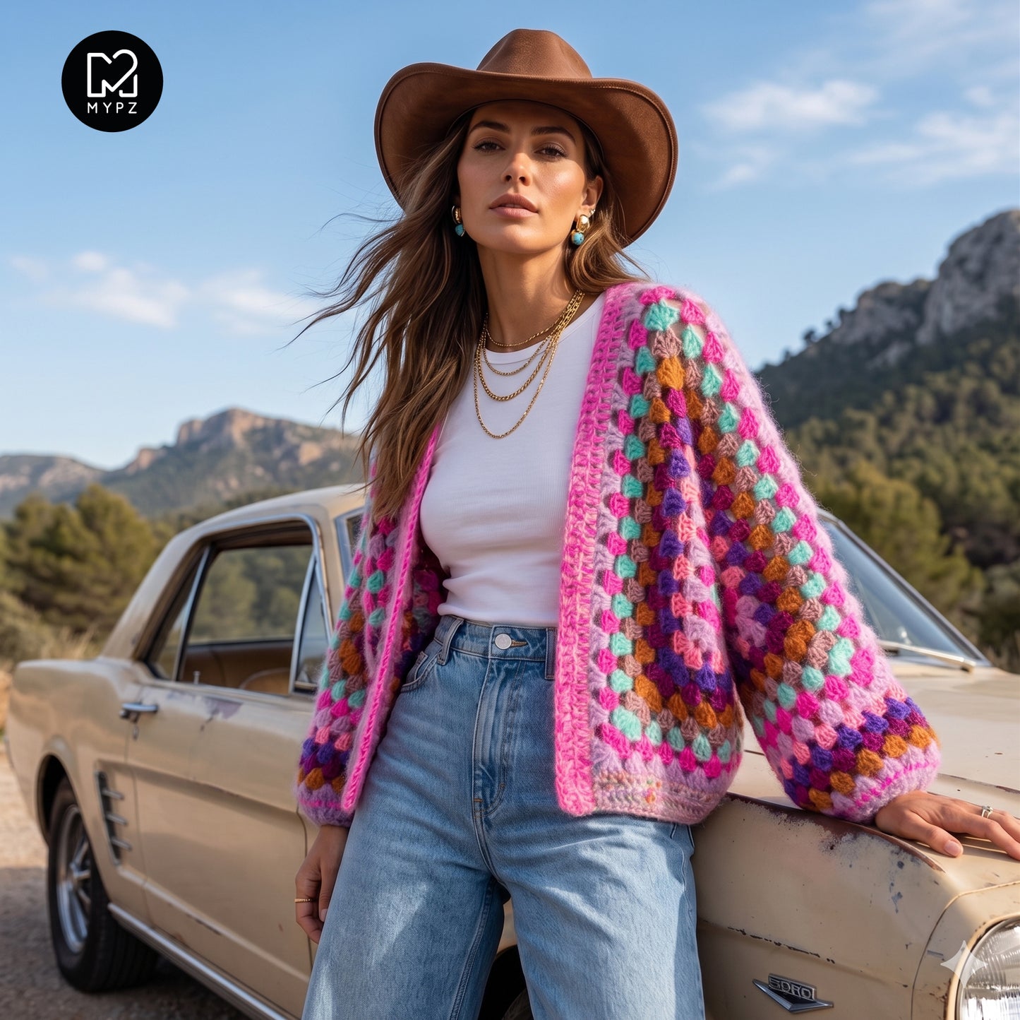 Haakpakket - MYPZ Hexagon Cardigan Violet Pop (ENG-NL-DE)