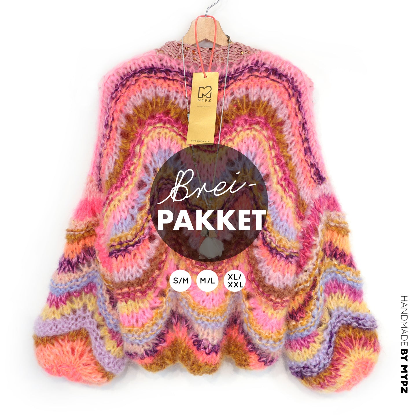 Breipakket – Chunky Mohair Pullover Colorflow Wave No.12 (ENG-NL-DE)