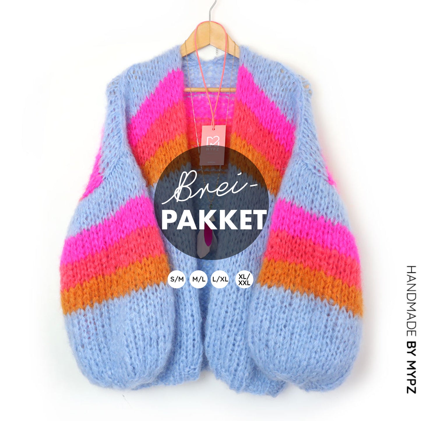 Breipakket – MYPZ Chunky Mohair vest Fluffy Cloud No.15 (ENG-NL-ES)
