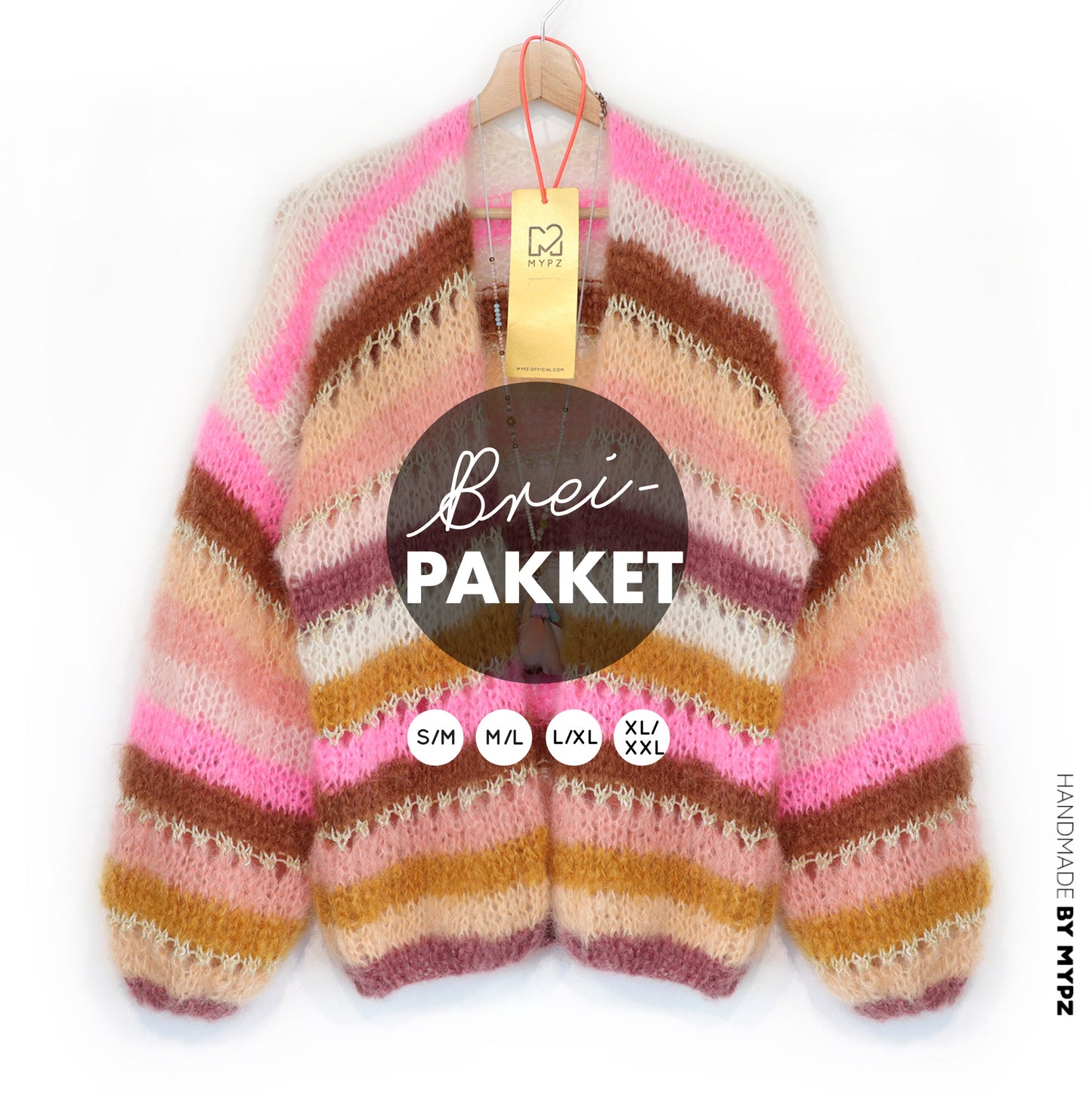 Breipakket – MYPZ Light Mohair Vest Caramel No10 (ENG-NL-DE)