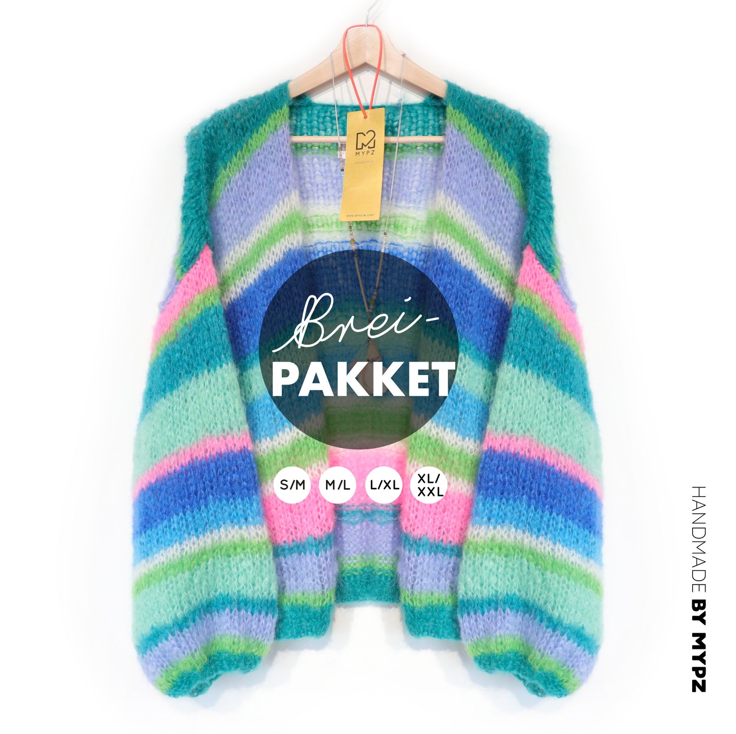 Knitting kit – MYPZ Basic Light Mohair Cardigan Shamrock No10 (ENG-NL-DE)