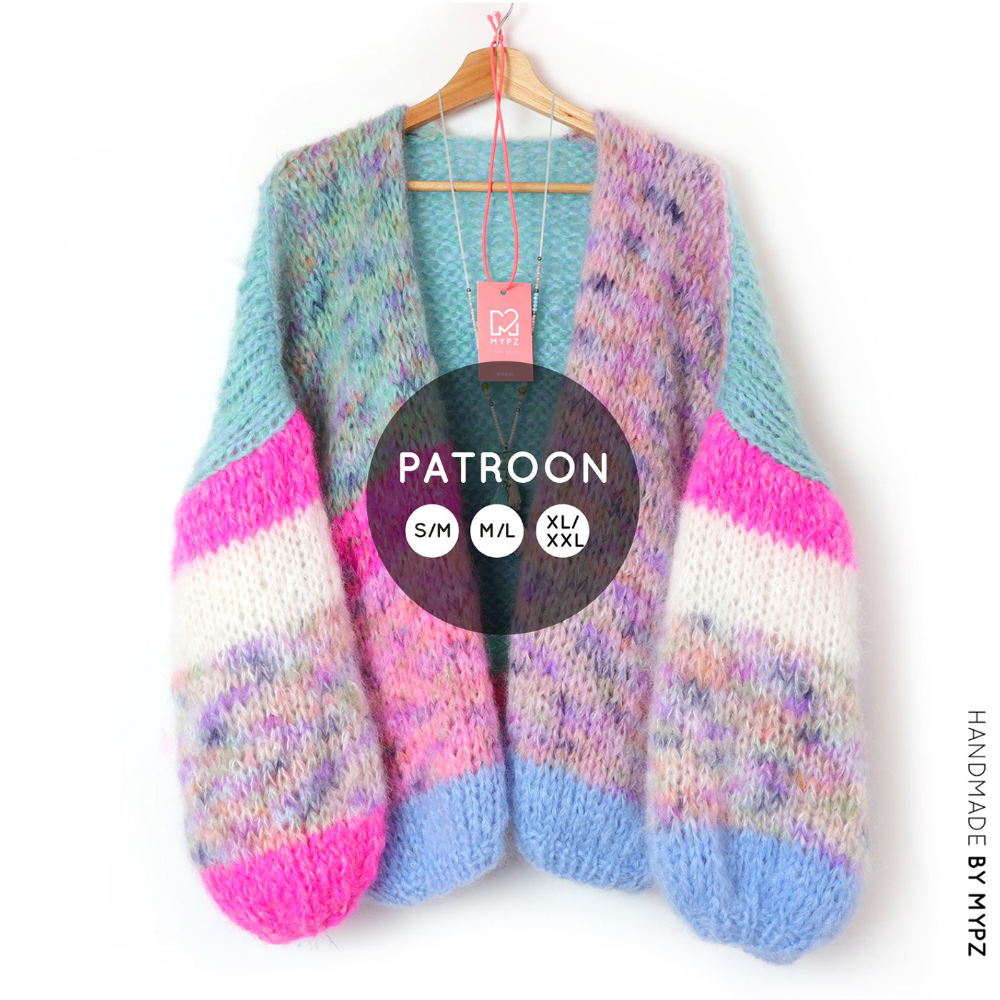 Breipatroon – Chunky Mohair Vest Flowerfields No.12 (ENG-NL)