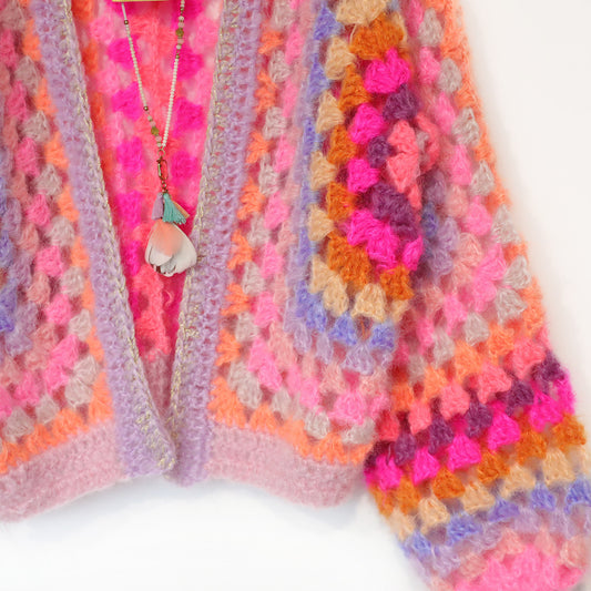 Crochet pattern - MYPZ Hexagon Cardigan Pink Vibes (ENG-DE-NL-ES-FR-IT-DA-SV-NO)