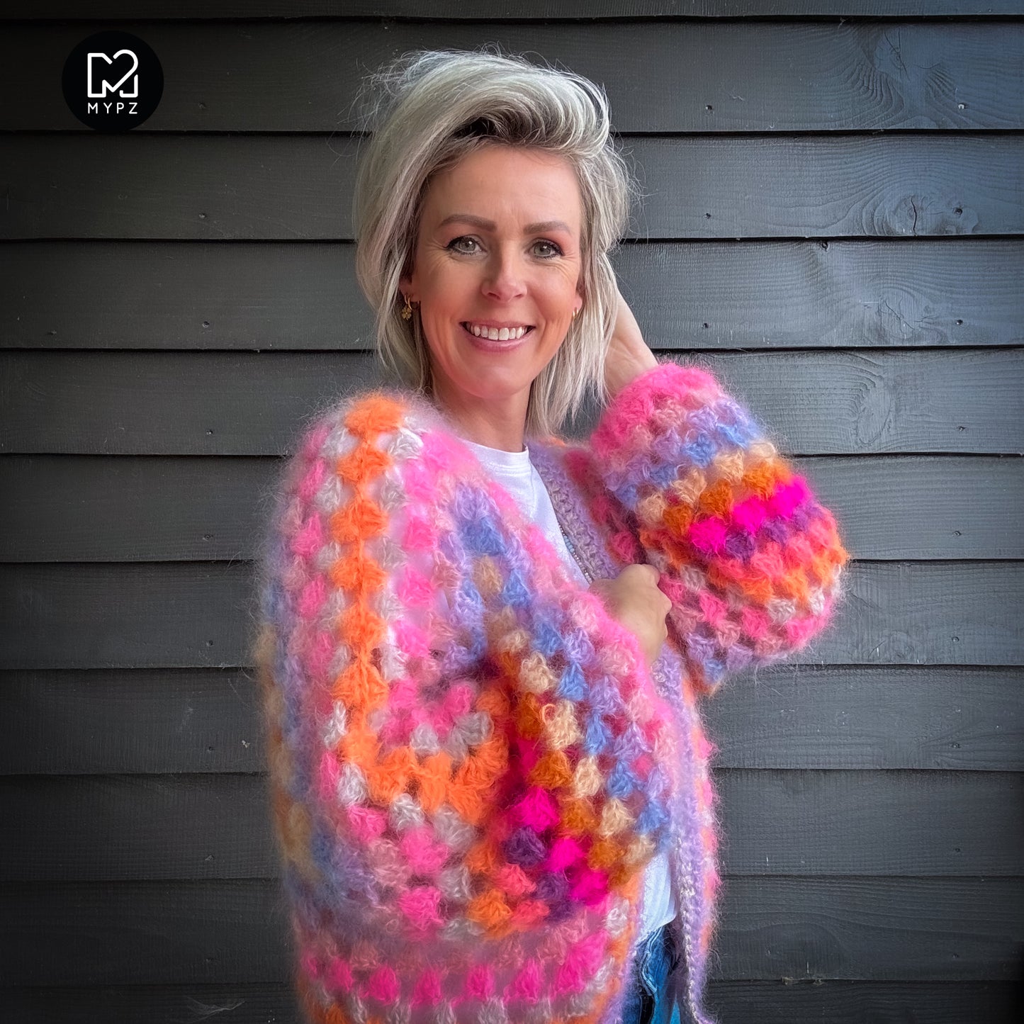 Crochet kit - MYPZ Hexagon Cardigan Pink Vibes (ENG-NL-DE)