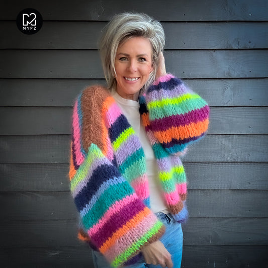 Breipakket – Chunky Mohair Vest Rainbow Medley No.12 (ENG-NL-DE)