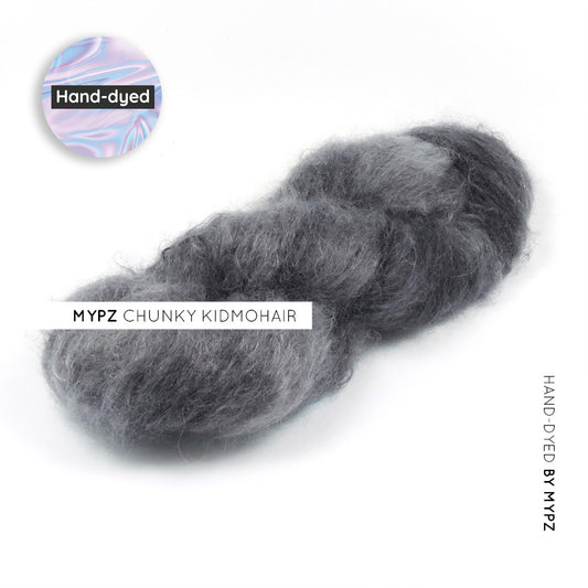 MYPZ Chunky kidmohair DK – handgeverfd Chalk Black