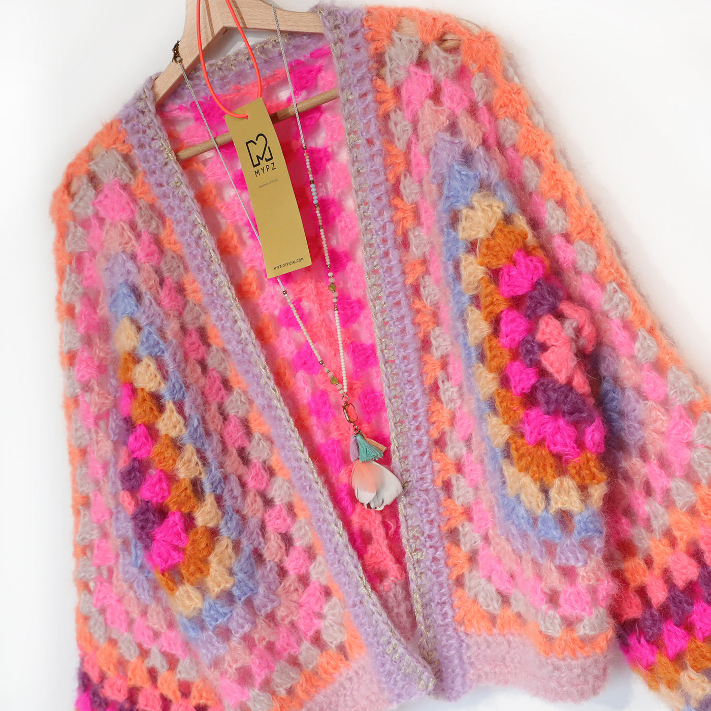 Crochet kit - MYPZ Hexagon Cardigan Pink Vibes (ENG-NL-DE)
