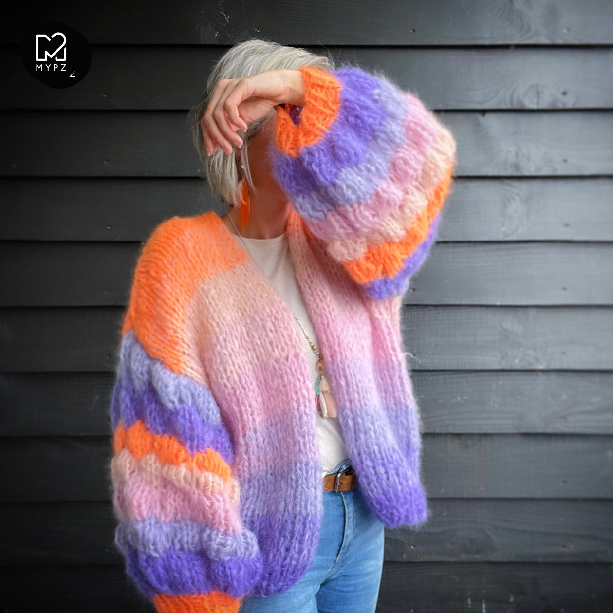 MYPZ Chunky Mohair Cardigan Bubbely