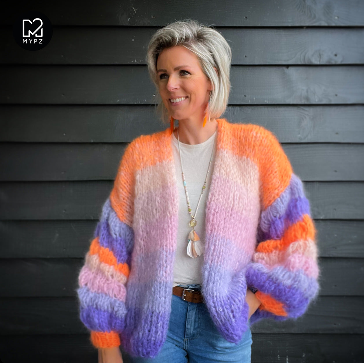 MYPZ Chunky Mohair Cardigan Bubbely