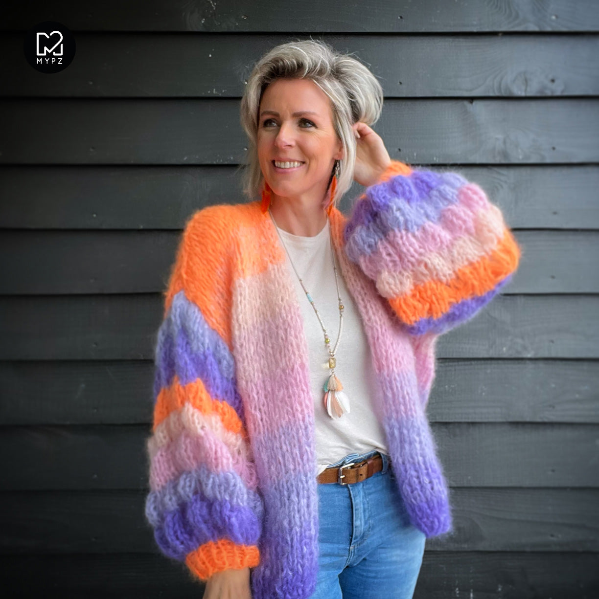 MYPZ Chunky Mohair Cardigan Bubbely