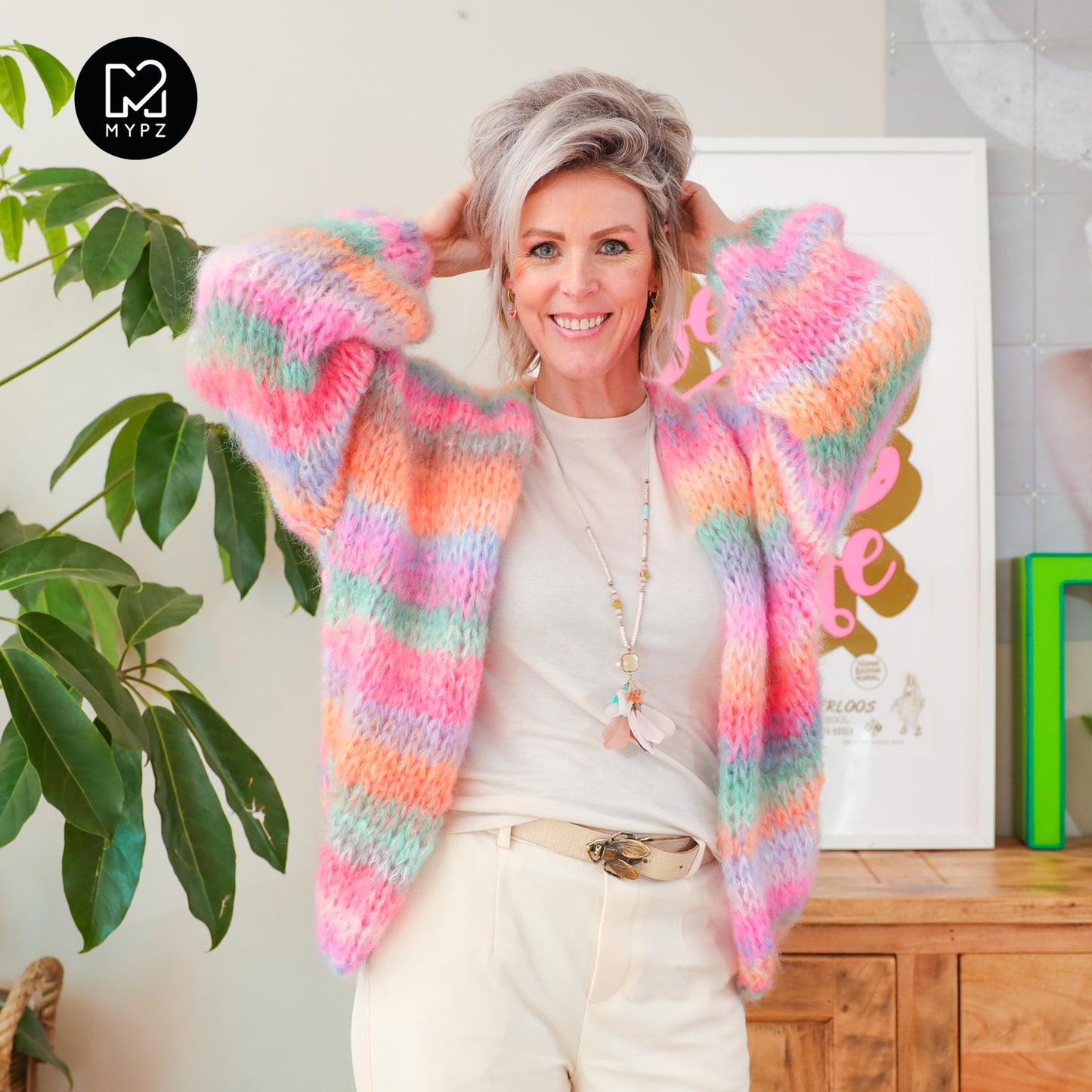 Breipakket – MYPZ  Chunky Mohair Cardigan Pastelicious No15 (ENG-NL)