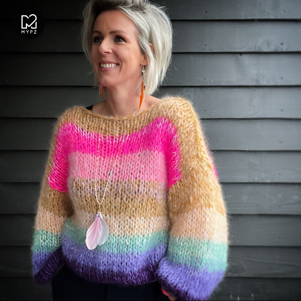 Breipakket – MYPZ Classic Mohair Pullover Rainbow No15 (ENG-NL)