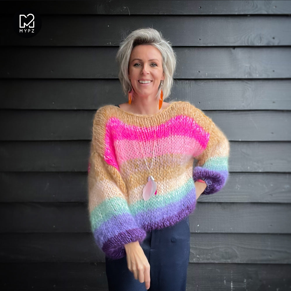 Breipakket – MYPZ Classic Mohair Pullover Rainbow No15 (ENG-NL)