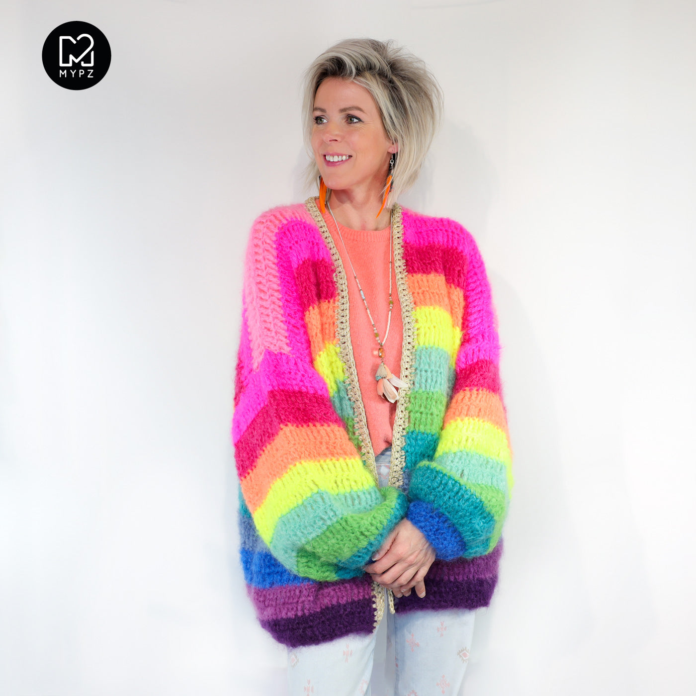 Haakpakket - Chunky Mohair cardigan Bowie Crochet (ENG-NL-DE)