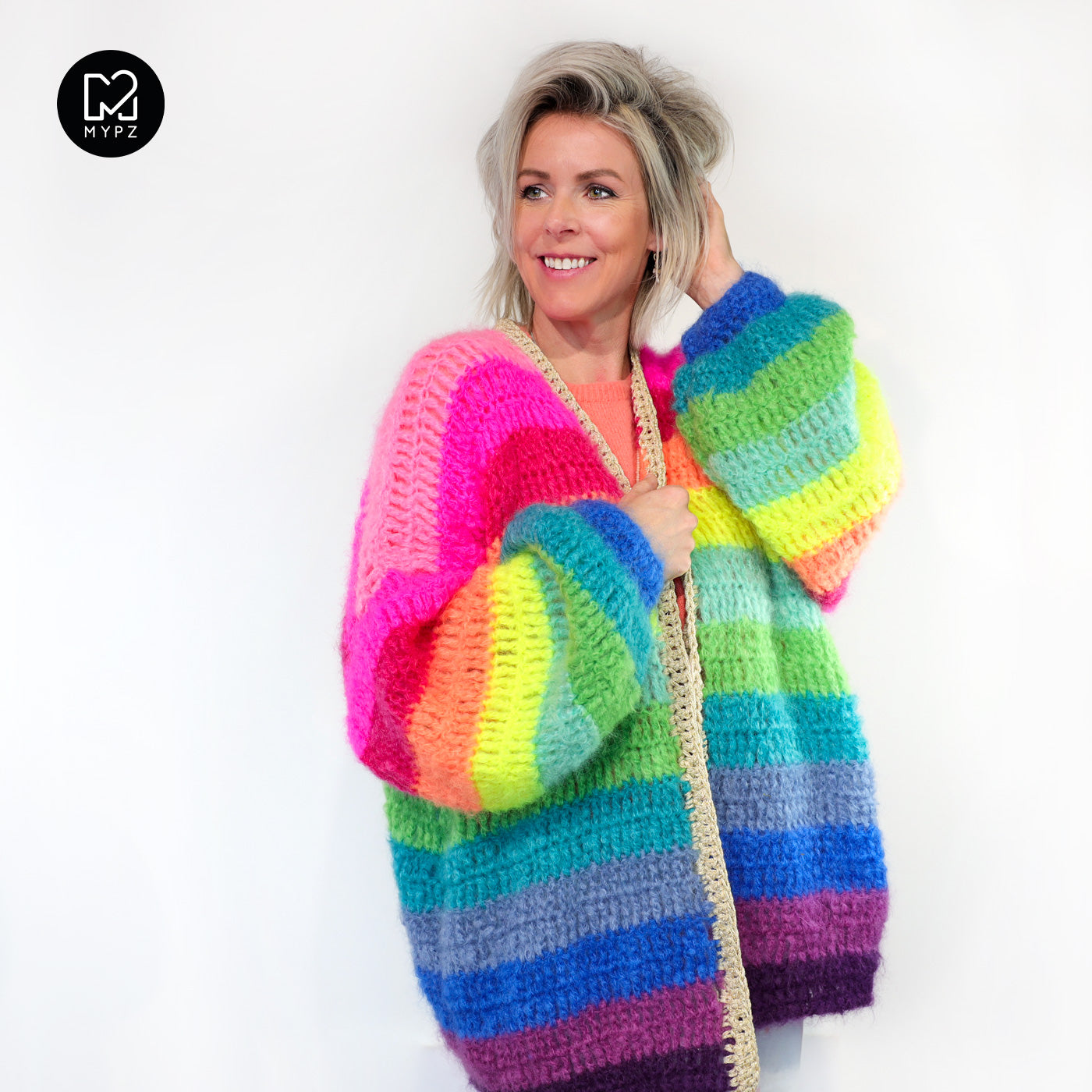 Haakpakket - Chunky Mohair cardigan Bowie Crochet (ENG-NL-DE)