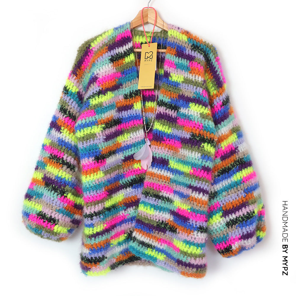 Haakpakket - Chunky Mohair vest Groovy Rainbow (ENG-NL)