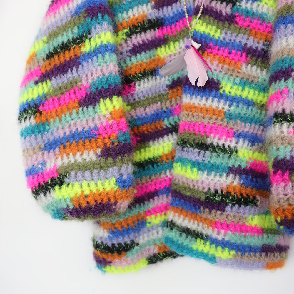 Haakpakket - Chunky Mohair vest Groovy Rainbow (ENG-NL)