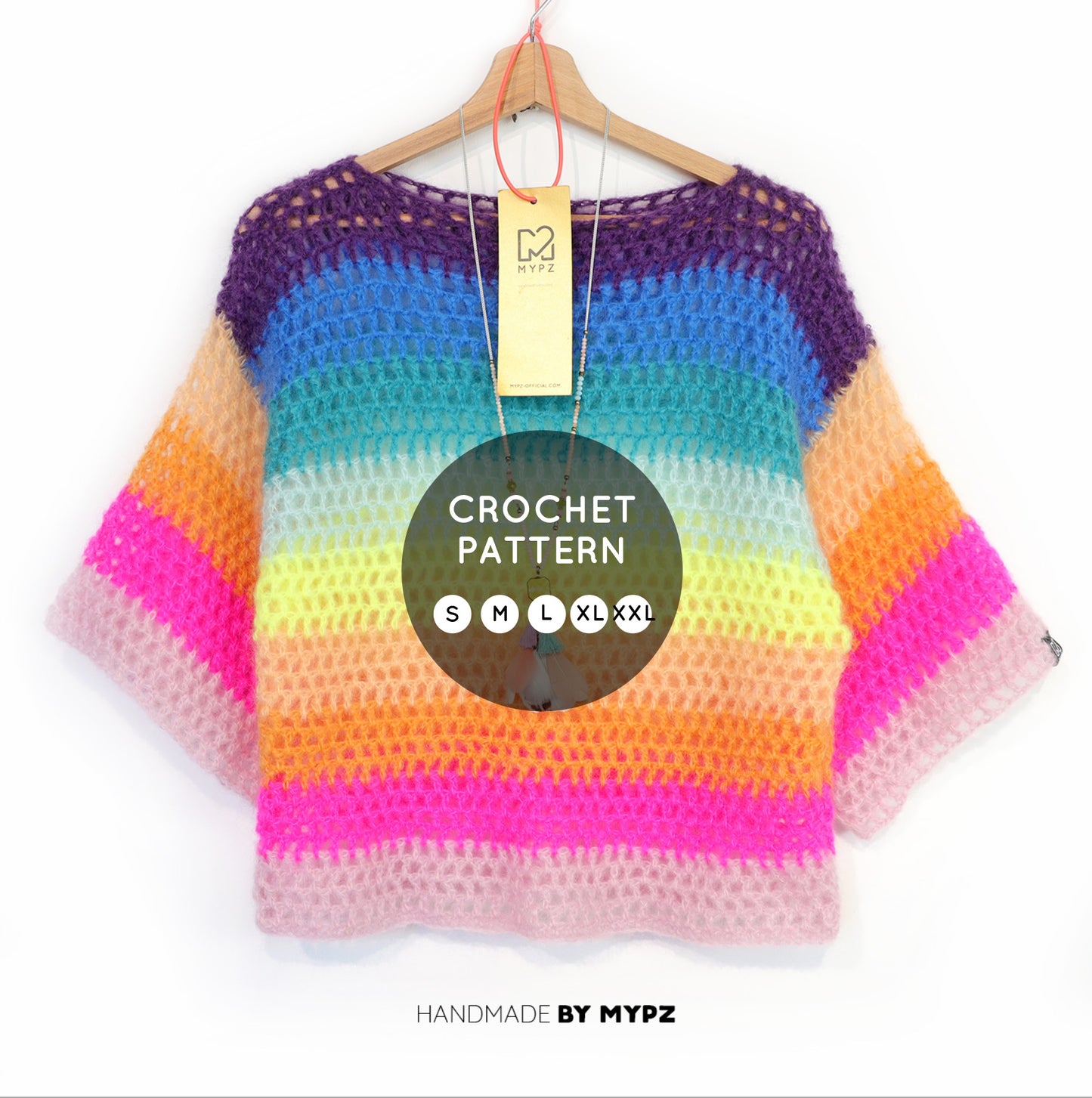 Haakpatroon – MYPZ gehaakte rainbow top (ENG-NL-DE)