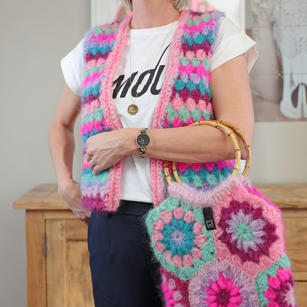 Haakpatroon - MYPZ Mohair Granny stripes gilet Milano (ENG-NL)