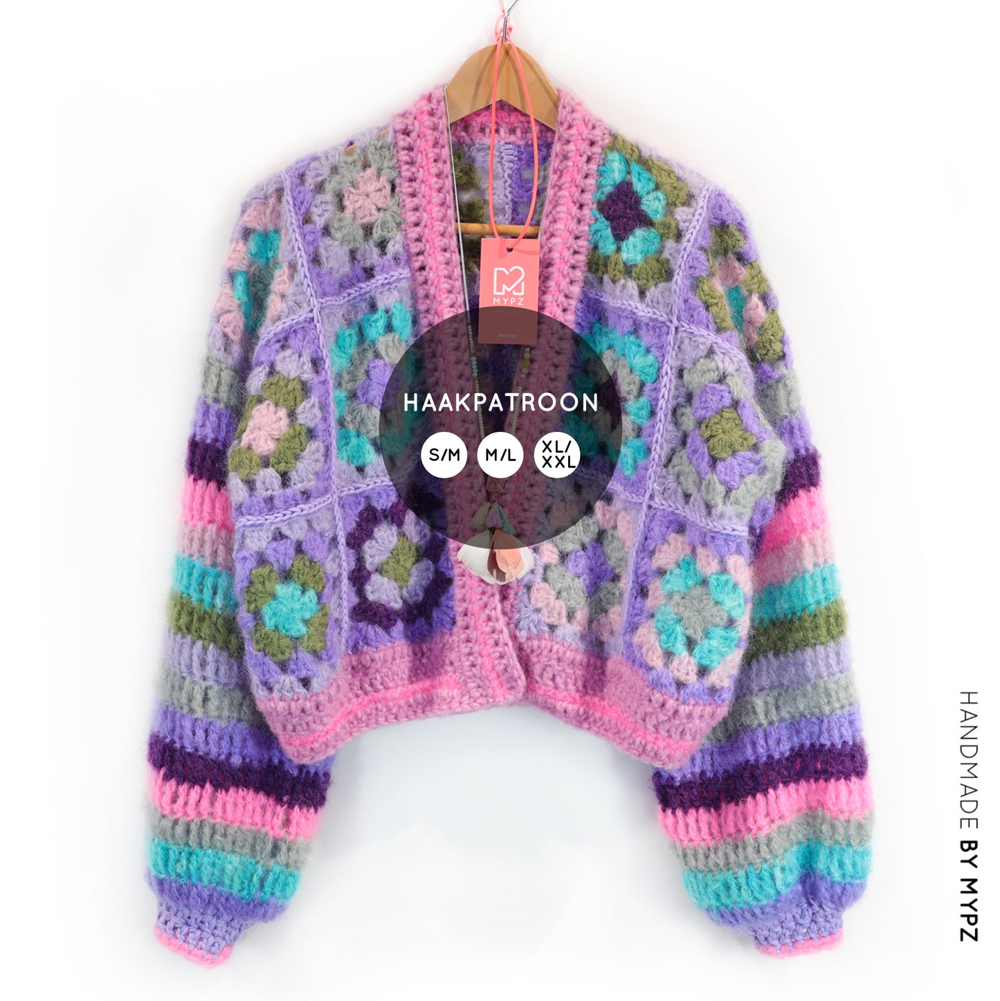 Haakpatroon - MYPZ Granny square Mohair vest Purple-Candy (ENG-NL-DE)